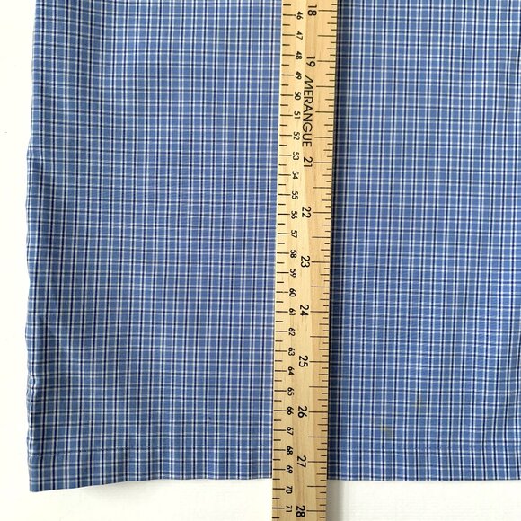 Vintage Alia Sleeveless Button Up Plaid Dress Shirt Blue Coastal Grandma Preppy - Picture 10 of 10